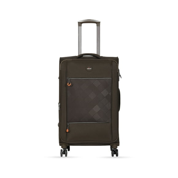 Emblem Duster 20''/28'' Set of 2 Softside Spinner Luggage, 1200D Lightweight with 360 Degree Wheels, Expandable Trolley Bag, Cabin Brown