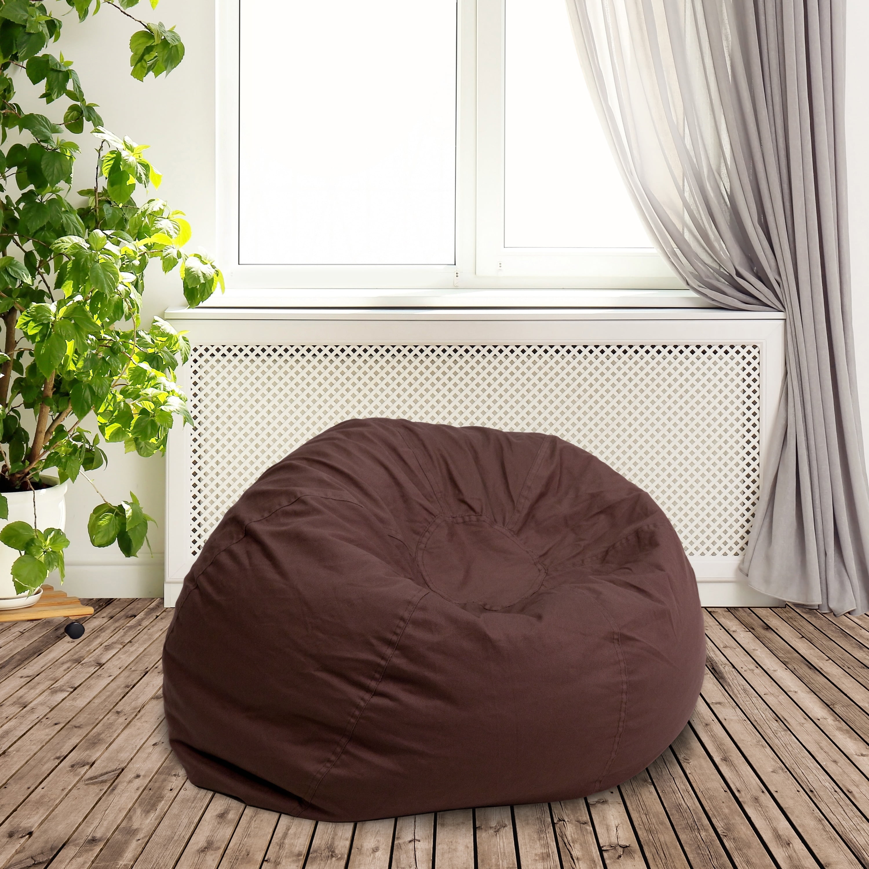 Lancaster Home Small Solid Refillable Bean Bag Chair for Kids and Teens
