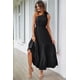 thumbnail image 4 of Vestido PRETTYGARDEN Maxi Negro Sin Mangas con Nudo y Un Hombro XXL, 4 of 8