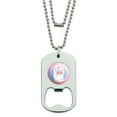 thumbnail image 1 of Cat Paw Toe Beans with Cute Sparkles Military Dog Tag Bottle Opener Pendant, 1 of 3