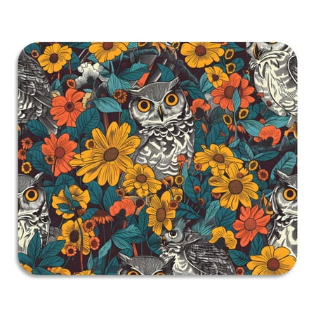 

ALAZA Dish Drying Mat for Kitchen Owl in Sunflowers Counter Absorbent Draining Pad 23.6 x19.7