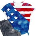 thumbnail image 4 of Qingpeng 4th of July Patriotic T Shirts for Women Summer Star Print Shirts Women's Independence Day Short Sleeve Casual Tee Tops, 4 of 5