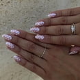 thumbnail image 4 of Set de uñas postizas Press On Wisewo French Almond con lunares, 24 piezas, 4 of 7