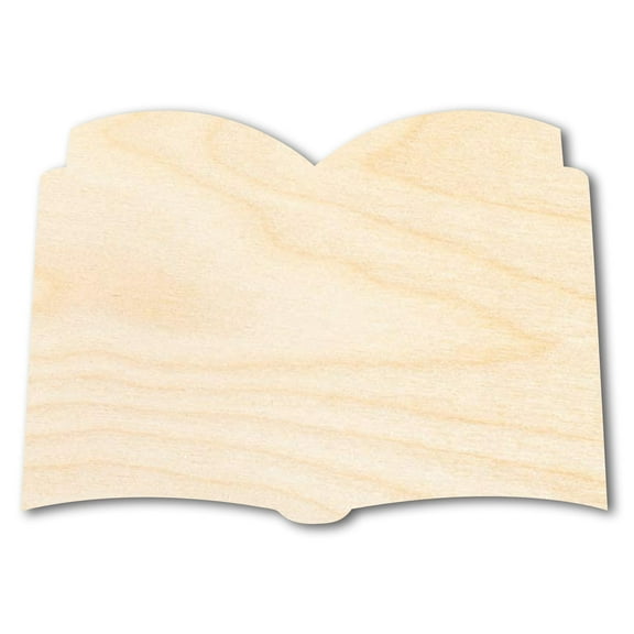 Unfinished Wood Open Book Silhouette - Craft - up to 46" DIY 5" / 1/2"