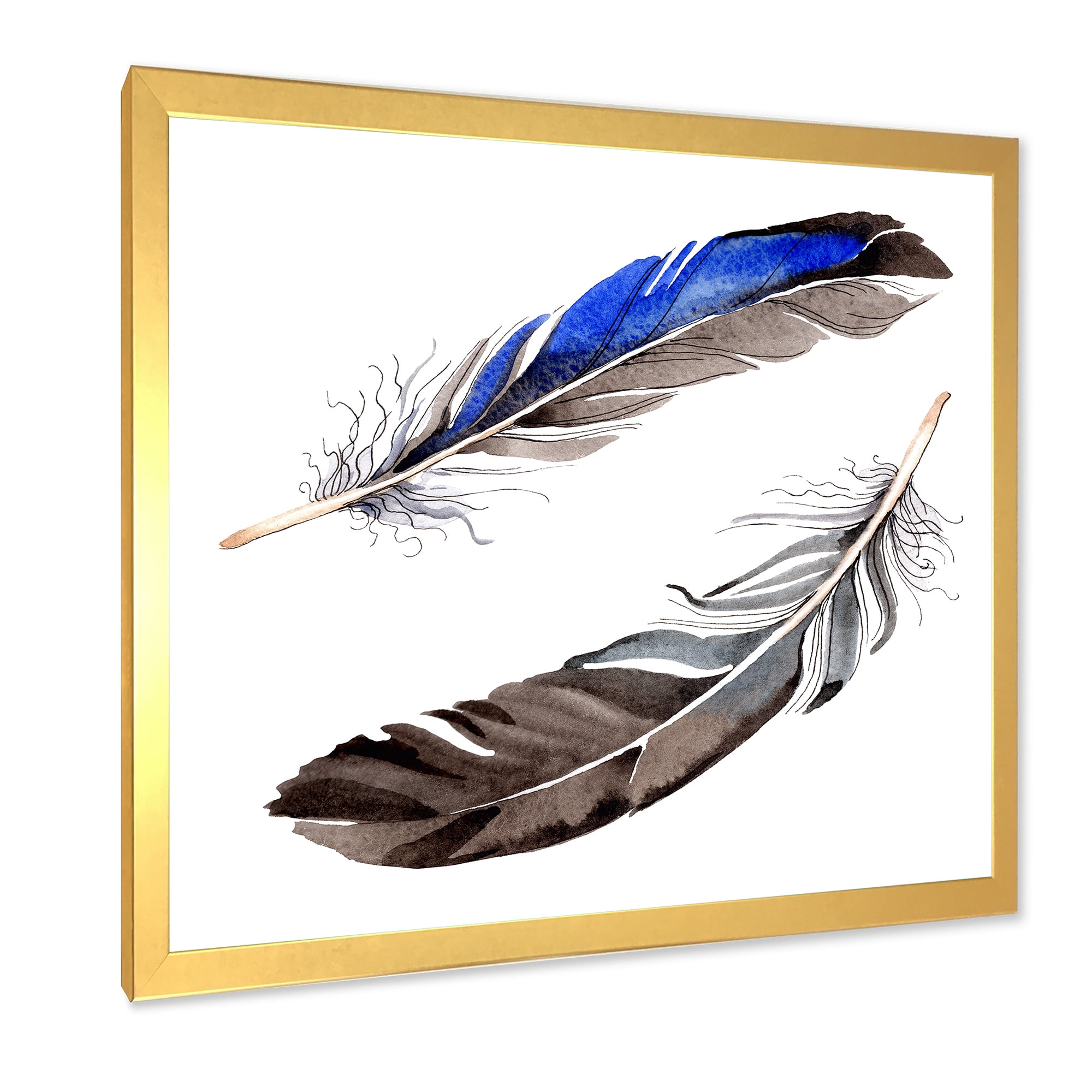 Designart 'Colourful Boho Art Feathers III' Bohemian & Eclectic Framed Art Print