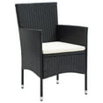 thumbnail image 5 of vidaXL 5 Piece Garden Dining Set Black Poly Rattan and Glass, 5 of 5