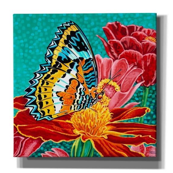 Epic Graffiti 'Poised Butterfly I' by Carolee Vitaletti, Canvas Wall Art, 37"x37"