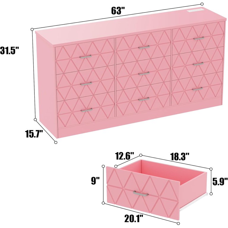 pink 9 drawer dresser Sorbus Dresser w/9 Drawers