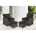 thumbnail image 2 of Asti Wicker / Rattan Set with Two Reclining Chairs and Two Ottomans in Gray, 2 of 3