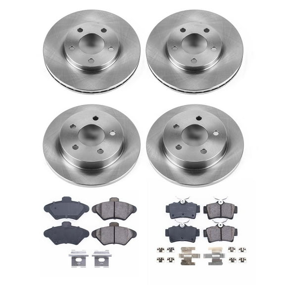 Ultimate Brakes Front and Rear Semi-Metallic Brake Pad and Rotor Kit with Hardware WM81189