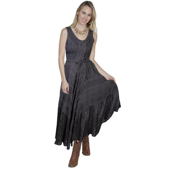 Lace-Up Dress, Gun Metal - Extra Large