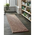thumbnail image 1 of Unique Loom 3140786 2 ft. 6 in. x 13 ft. Solid Shag Runner Rug, Cocoa, 1 of 10