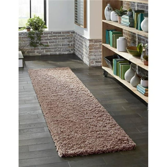 Unique Loom 3136689 2 Pi 2 Po x 6 Pi 5 Po Tapis Solide Shag Runner&44; Cacao