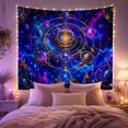 thumbnail image 2 of Golden Orrery in Nebula Sky Mystical Fantasy Style for Space Lovers Celestial Wall Decor Housewarming Gift Tapestry Wall Hanging for Bedroom, Study Room and Office, 2 of 7
