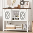 thumbnail image 2 of GloryStar Coffee Bar Sideboard Cabinet Storage with Wine Rack and Glass Holder, Console Table with Sliding Barn Doors, for Living Room, Dining Room，Liquor Bar, 2 of 9