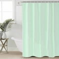 thumbnail image 2 of Small Stall Shower Curtain 48x72 Inch Narrow Half Size Green White Stripe Bath Curtains Bathroom Decor Modern Minimalist Geometric Striped Waterproof Fabric Shower Curtain Set with Hooks 48 Inch, 2 of 6