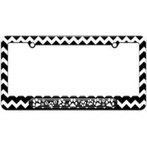 Paw Prints, White License Plate Tag Frame, Multiple Colors