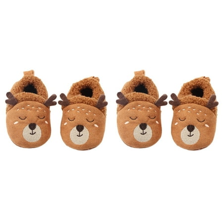 

BERTDOMD 2pcs 11cm Christmas Baby Shoes Infant Warm Prewalker Anti Shoes Indoor Toddler Shoes Brown (Deer)