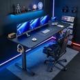 thumbnail image 2 of Legooin 70"W Movable Standing Desk Height Adjustable Gaming Desk 28"D Spacious-Wide Stand Up Table Home Office Writing Desk 28"-46"H, Black, 2 of 8