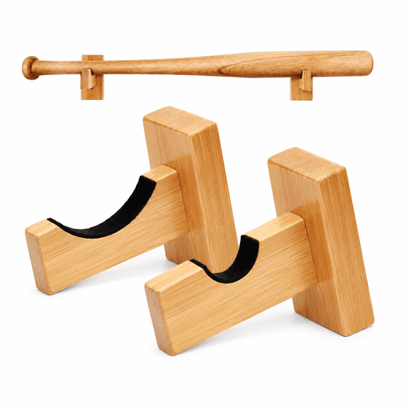 Baseball Bat Display Wall Mount,Bat Holders for Wall Solid with Felt Liner and Hidden Screws Bat Wall Mount