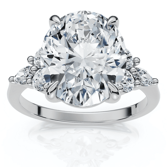 Pompeii Certified 3 1/3Ct Versailles Oval Engagement Ring 14k Gold or Platinum Lab Grown