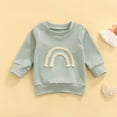 thumbnail image 4 of Xingqing Bébé Bébé Filles Garçons Arc-en-Ciel Pulls à Manches Longues Col Rond Sweat-Shirts, 4 of 9