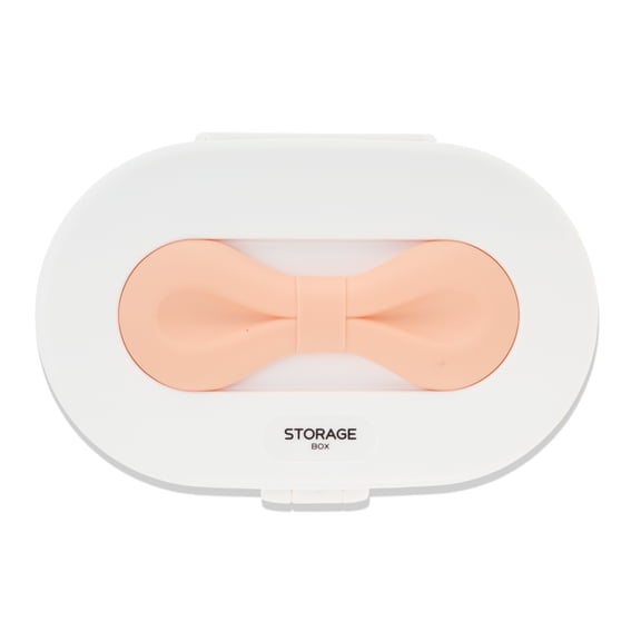 Unique Bargains 1 Pc Bow Design Jewelry Box Jewelry Organizer White Light Pink ABS TPE