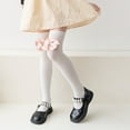 thumbnail image 4 of LYMAYTER Girls Cotton Knee High Socks 2 Pairs for Kids Baby Bowknot Solid Colours Thigh High Sock Toddler Casual Stacked Socks for 3-12 Years, 4 of 10