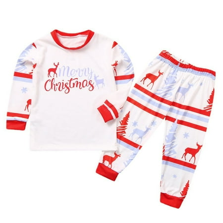 

Matching Merry Christmas Family Pajamas Sets Xmas Tree Elk Reindeer Print Pjs Plaid Long Sleeve Tops and Bottom Holiday Sleepwear