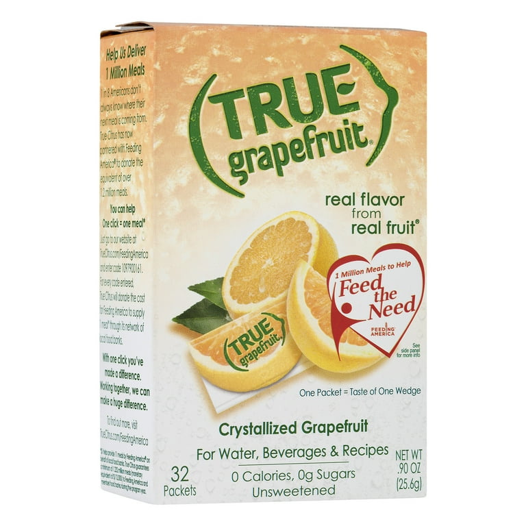 True Citrus, True Lemon Drink Mix, .90 oz, Grapefruit, 32 Packets