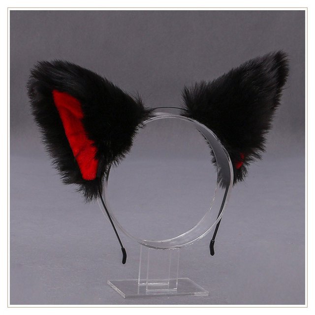 Diadema con orejas de gato de Lolita hecha a mano de pelo, accesorios para el cabello KC, tocado con orejas de bestia, horquilla con orejas de zorro