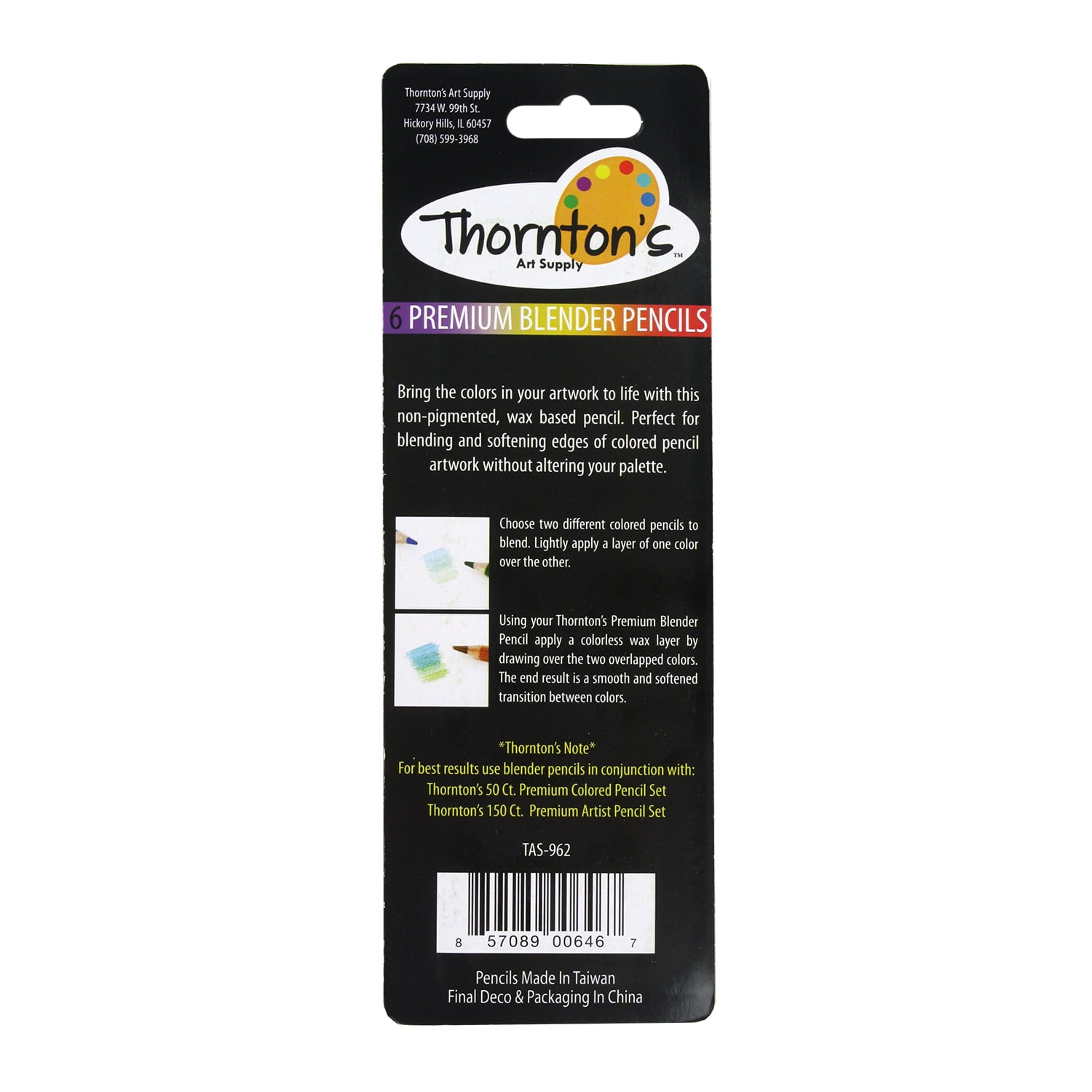 (2 pack) Thornton's Art Supply Premium Colorless Blender Pencils, Pack of 72