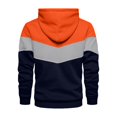 thumbnail image 4 of WTOBBY Men's Color Block Hooded Sweatshirt with Drawstring, Casual Loose Fit Sport Pullover Large Pocket, Gym Streetwear Essential,Saffron L, 4 of 4