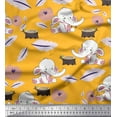 thumbnail image 1 of Soimoi Georgette Viscose Fabric Leaves,Tree Stump & Baby Elephant Kids Fabric Prints by Yard 42 Inch Wide, 1 of 1