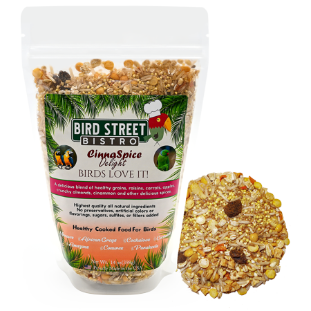 UPC: 0856654002217 | Bird Street Bistro Parrot Food Cooks in 3-15 Min Natural Grains Cinnaspice