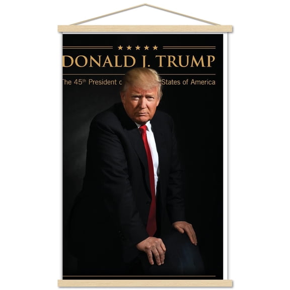 President Donald Trump Wall Poster with Magnetic Frame, 22.375" x 34"