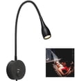 thumbnail image 1 of Luz de lectura de cabecera regulable, lámpara de lectura de cama LED minimalista Montaje en superficie de pared de cabecero con cargador USB (negro mate), 1 of 3