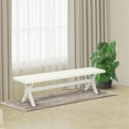 thumbnail image 2 of Pemberly Row X-Style 15x72" Wood Dining Bench in Linen White, 2 of 5
