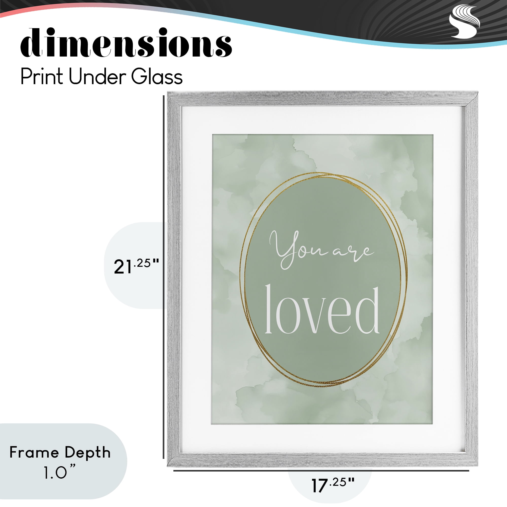 Stupell Industries Green Golden Affirmation Gray Framed Print Under Glass, design by Christine Simpson Art