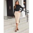 thumbnail image 2 of Zeagoo Skirts for Women Office Midi Skirts Women's High Waist Skirt for Women Midi Length Party Knit Skirt, 2 of 8