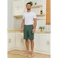 thumbnail image 4 of ANLIQI Men’s Pajama Bamboo Shorts Soft Sleep Shorts Comfy Lounge Pants with Pockets (Black&Army Green,L), 4 of 7