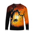 thumbnail image 7 of DORKASM Men's Halloween Shirt Long Sleeve Lightweight Funny Print Lounge Tee Crew Neck Skeleton 2026 Fashion Shirt Scary Fall Winter Ghost Graphic Shirts Orange M, 7 of 7