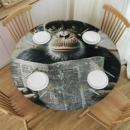 

Autua Monkey Crown Round Tablecloth Stain-Resistant & Washable for Indoor and Outdoor Use - Ideal for Restaurants Weddings Parties - Various Sizes Available 54 -58