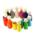 thumbnail image 4 of Bolas de de madera en tazas Montessori Juguete Juego de clasificación de colores Juguete de aprendizaje preescolar con tazas y bolas Juego de 12 colores Sunnimix Bolas en Copas, 4 of 8