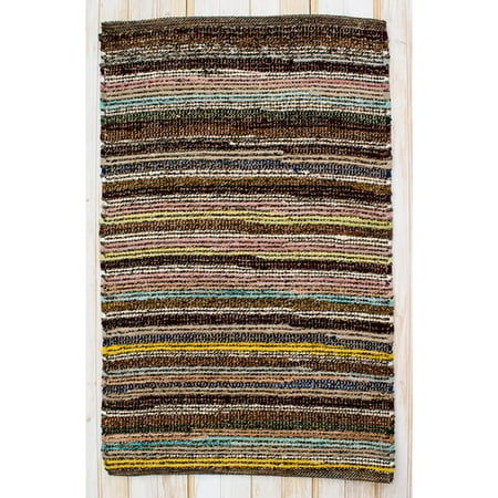 Clm Paris Hand Woven Cotton Brown Yellow Black Area Rug This On Opens A Dialog That Displays Additional Images For Product With The Option To Zoom In Or Out