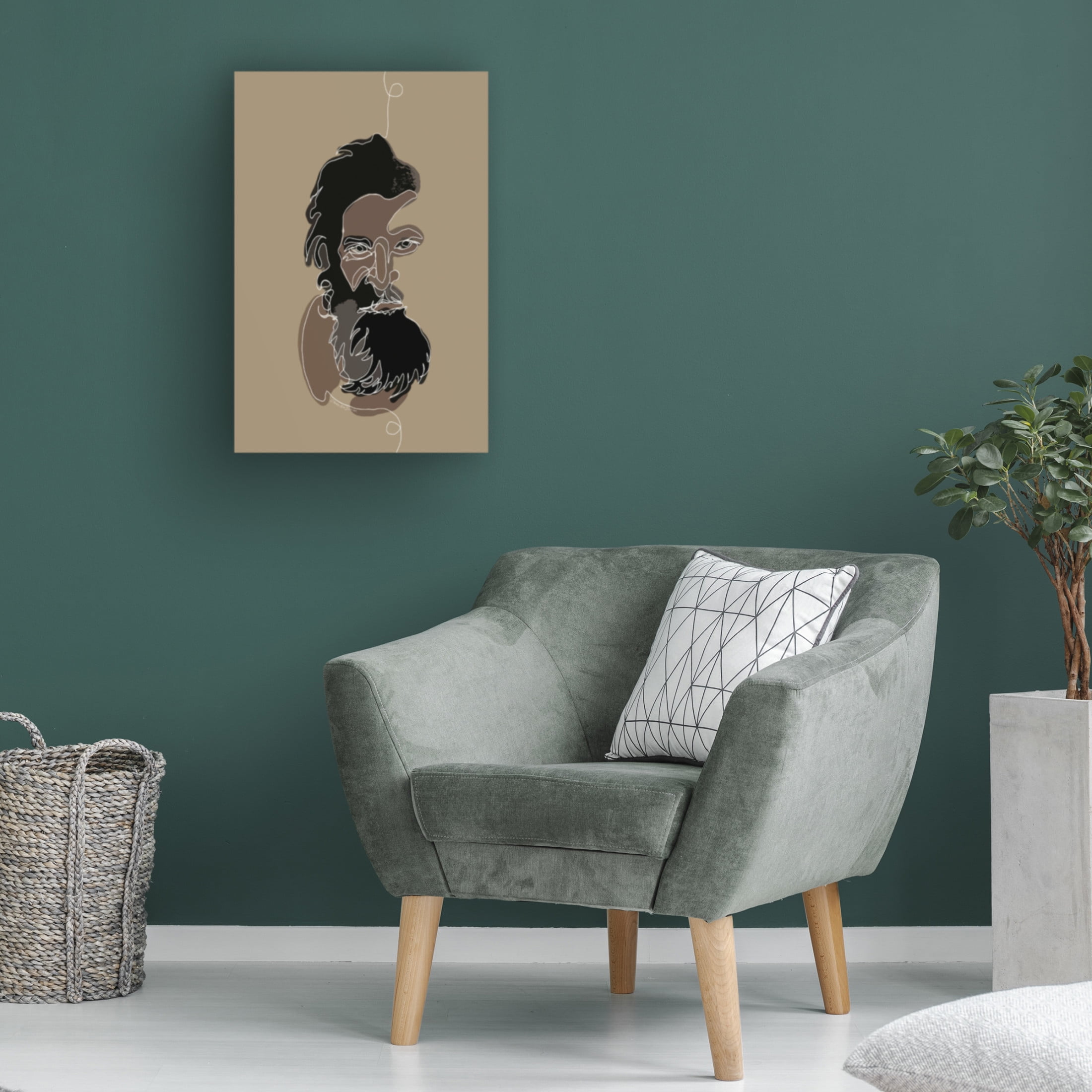 Canvas Wall Art - Cherie Roe Dirksen 'The Bearded Man' Wall Art for Living Room, Bedroom, or Office Décor by Trademark Fine Art - 30 x 47 Inches