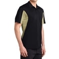thumbnail image 4 of Mens Side Blocked Polyester Micropique Sport-Wick Polo Black/ Vegas Gold 6X-Large, 4 of 5