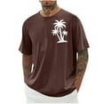 thumbnail image 1 of Chemises pour Hommes, Hommes Imprimé Col Rond Décontracté Mode Manches Courtes Blouses Col Rond Chemises, 1 of 3