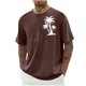thumbnail image 1 of Camisas de Manga Larga para Hombres Imprimir Casual Cuello Redondo Blusa de Manga Corta, Camisas de Lino para Hombres, 1 of 3