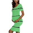 thumbnail image 2 of gakvbuo Maternity Dress For Photoshoot Womens Short Sleeve Breast-Feeding Maternity Nursing Dress Bodycon Pregnancy Scoop Neck Ruched Midi Fitted Dresses For Women 2312, 2 of 6